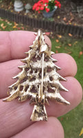Christmas Tree Brooch Pin Vintage look Gold plated broach Celebrity Queen CCCA Pendant Black dori necklace Luck Charm Xmas elegant Gift