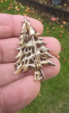 Christmas Tree Brooch Pin Vintage look Gold plated broach Celebrity Queen CCCA Pendant Black dori necklace Luck Charm Xmas elegant Gift