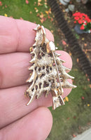 Christmas Tree Brooch Pin Vintage look Gold plated broach Celebrity Queen CCCA Pendant Black dori necklace Luck Charm Xmas elegant Gift