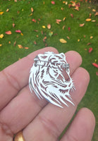 Stainless Steel Plate Crafted Lion Brooch Pin Retro Celebrity Power King broach CCCB Stunning design Unisex Silver colour Queen lapel pin