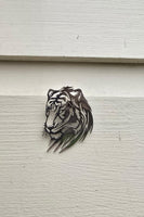 Stainless Steel Plate Crafted Lion Brooch Pin Retro Celebrity Power King broach CCCB Stunning design Unisex Silver colour Queen lapel pin