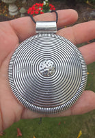Tibetan Tribal Spiral Taviz Taveez Evil Eye Protection pendant Nazar Shield U61K Taweet Locket Bohemian Positive energy boho design Amulet