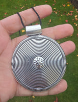 Tibetan Tribal Spiral Taviz Taveez Evil Eye Protection pendant Nazar Shield U61K Taweet Locket Bohemian Positive energy boho design Amulet