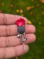 Rose Flower Brooch for Button Loop Celebrity valentine day queen broach for Suit S15 Shoe Laces Hats require hole or loop to hang on Suit