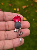 Rose Flower Brooch for Button Loop Celebrity valentine day queen broach for Suit S15 Shoe Laces Hats require hole or loop to hang on Suit