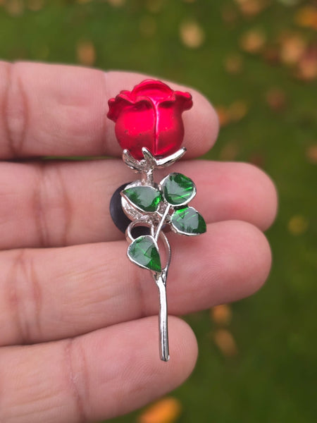 Rose Flower Brooch for Button Loop Celebrity valentine day queen broach for Suit S15 Shoe Laces Hats require hole or loop to hang on Suit