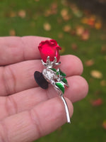 Rose Flower Brooch for Button Loop Celebrity valentine day queen broach for Suit S15 Shoe Laces Hats require hole or loop to hang on Suit