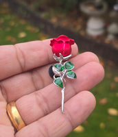 Rose Flower Brooch for Button Loop Celebrity valentine day queen broach for Suit S15 Shoe Laces Hats require hole or loop to hang on Suit