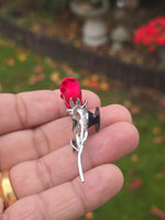 Rose Flower Brooch for Button Loop Celebrity valentine day queen broach for Suit S15 Shoe Laces Hats require hole or loop to hang on Suit
