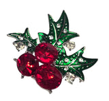 Holly flower brooch celebrity pin vintage look Silver plated queen xmas broach i36R
