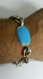 Steel Look Turquoise Bracelet Salman Khan Style Prem Ratan Dhan Payo Gift New E