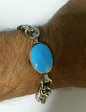 Steel Look Turquoise Bracelet Salman Khan Style Prem Ratan Dhan Payo Gift New E