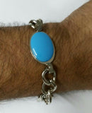 Steel Look Turquoise Bracelet Salman Khan Style Prem Ratan Dhan Payo Gift New E