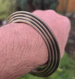 Sikh Kara Chakri Antique Gold Colour Singh Kada Kaur lines Punjabi bangle N32