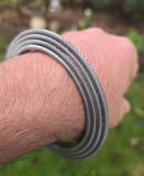 Sikh Kara Chakri Antique Silver Colour Singh Kada Kaur lines Punjabi bangle N33