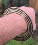 Sikh Kara Chakri Antique Gold Colour Singh Kada Kaur lines Punjabi bangle N32