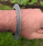 Sikh Kara Chakri Antique Silver Colour Singh Kada Kaur lines Punjabi bangle N33