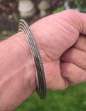 Sikh Kara Chakri Antique Gold Colour Singh Kada Kaur lines Punjabi bangle N32