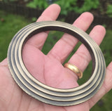 Sikh Kara Chakri Antique Gold Colour Singh Kada Kaur lines Punjabi bangle N32