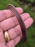 Sikh Kara Chakri Copper Colour Singh Kada Kaur lines design punjabi bangle N31