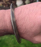 Sikh Kara Chakri Antique Gold Colour Singh Kada Kaur lines Punjabi bangle N32