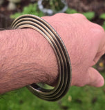 Sikh Kara Chakri Antique Gold Colour Singh Kada Kaur lines Punjabi bangle N32