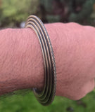 Sikh Kara Chakri Antique Gold Colour Singh Kada Kaur lines Punjabi bangle N32