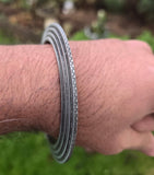 Sikh Kara Chakri Antique Silver Colour Singh Kada Kaur lines Punjabi bangle N33