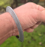 Sikh Kara Chakri Antique Silver Colour Singh Kada Kaur lines Punjabi bangle N33