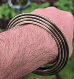 Sikh Kara Chakri Antique Gold Colour Singh Kada Kaur lines Punjabi bangle N32