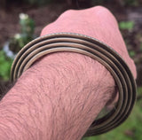 Sikh Kara Chakri Antique Gold Colour Singh Kada Kaur lines Punjabi bangle N32