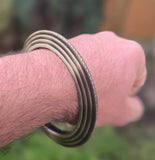 Sikh Kara Chakri Antique Gold Colour Singh Kada Kaur lines Punjabi bangle N32