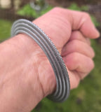 Sikh Kara Chakri Antique Silver Colour Singh Kada Kaur lines Punjabi bangle N33