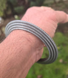 Sikh Kara Chakri Antique Silver Colour Singh Kada Kaur lines Punjabi bangle N33