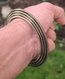 Sikh Kara Chakri Antique Gold Colour Singh Kada Kaur lines Punjabi bangle N32