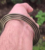 Sikh Kara Chakri Antique Gold Colour Singh Kada Kaur lines Punjabi bangle N32