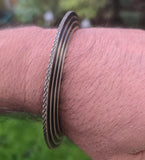 Sikh Kara Chakri Antique Gold Colour Singh Kada Kaur lines Punjabi bangle N32