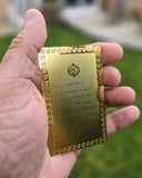 Sikh Gratitude Card for Wallet Purse Double Sided Metal Evil Eye Protection Card Secret Manifestation Amulet Good Luck Charm Gurbani Shabad
