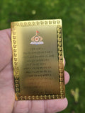 Sikh Gratitude Card for Wallet Purse Double Sided Metal Evil Eye Protection Card Secret Manifestation Amulet Good Luck Charm Gurbani Shabad