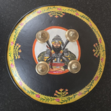 Hand Painted Leather Sikh Dhal Wall Decor – Baba Deep Singh Ji Nihang Phoola ji