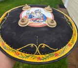 Hand Painted Leather Sikh Dhal Wall Decor – Baba Deep Singh Ji Nihang Phoola ji