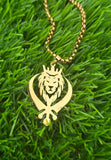 Stainless Steel Lion Khanda Necklace Gold & Silver Plated adjustable Chain Q51R