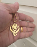 Stainless Steel Lion Khanda Necklace Gold & Silver Plated adjustable Chain Q51R