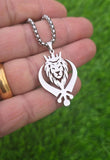 Stainless Steel Lion Khanda Necklace Gold & Silver Plated adjustable Chain Q51R