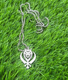 Stainless Steel Lion Khanda Necklace Gold & Silver Plated adjustable Chain Q51R
