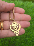 Stainless Steel Lion Khanda Necklace Gold & Silver Plated adjustable Chain Q51R
