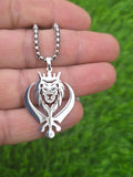 Stainless Steel Lion Khanda Necklace Gold & Silver Plated adjustable Chain Q51R