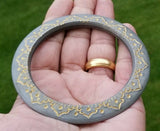 Sikh Kara Sarbloh Floral Engraved Bangle Singh Kaur Khalsa Pure Iron Kada V40