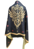 Punjabi Lion Khanda Lohi Shawl Gurmukhi Wool Stole Unisex Sikh Fair Mela Gift