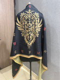 Punjabi Lion Khanda Lohi Shawl Gurmukhi Wool Stole Unisex Sikh Fair Mela Gift